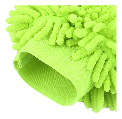 Lj Para Guante Lavado De Microfibra Chenille Auto Verde