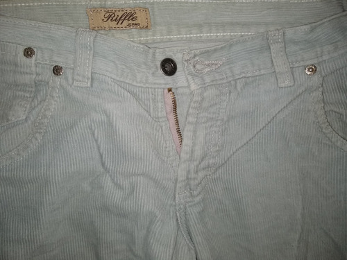 Pantalón Gris Corderoy Xl Ancho Tiro 21cm Riffle Jean  Ancho