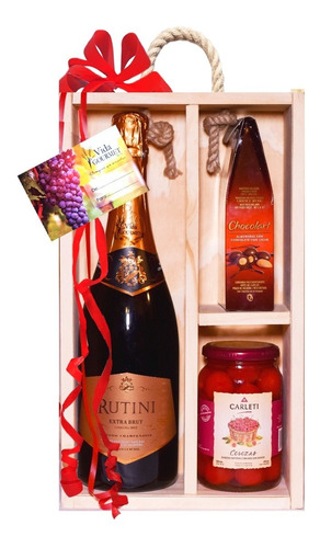 Rutini Extra Brut Caja Madera  Regalo Empresarial Kit