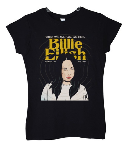 Polera Mujer Billie Eilish Comic When We All Fall Asleep Pop