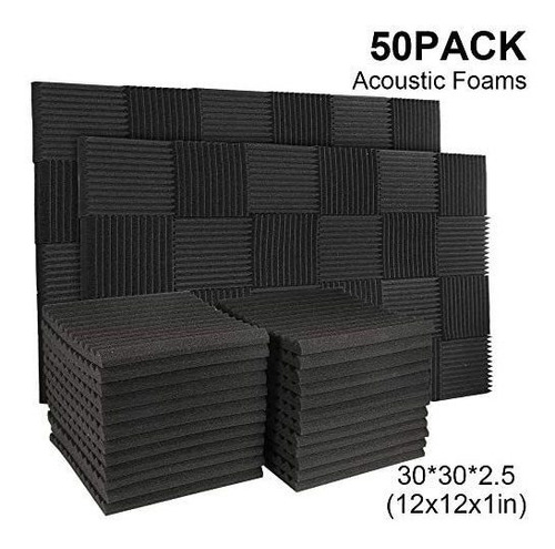 Paneles Acústicos Burdurry A Prueba De Sonido 50 Pack -negro