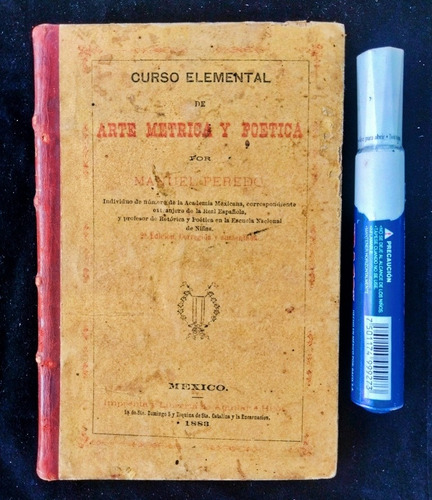 Curso Elemental Arte Métrica Poética México 1883 M. Peredo