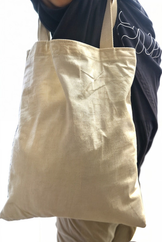 5 Bolsas Tote Bag Lienzo 35x35 - Ecológica - Apta Estampado Beige