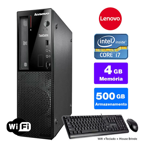 Imagem 1 de 5 de Computador Completo Lenovo Thinkcentre Int I7 4g 4gb 500gb