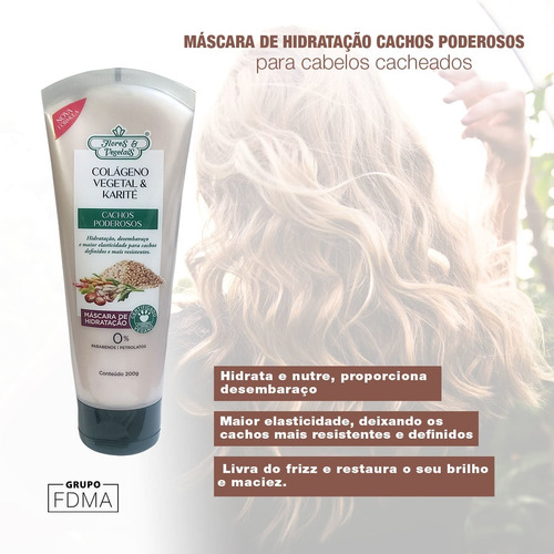 Cachos Poderosos Combo Shampoo +máscara+cond Flores&vegetais