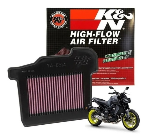 Imagem 3 de 3 de Filtro Ar Esportivo Lavável Yamaha Mt 09 Mt09 K&n Kn Ya-8514