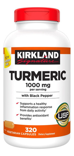 Kirkland Turmeric Curcuma 1000 Mg Con Pimienta Negra 320 Cap
