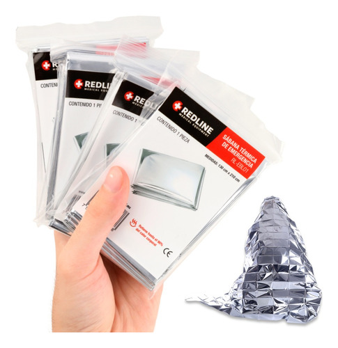 Sábana Térmica Aluminio Redline Manta Emergencia 4 Pack