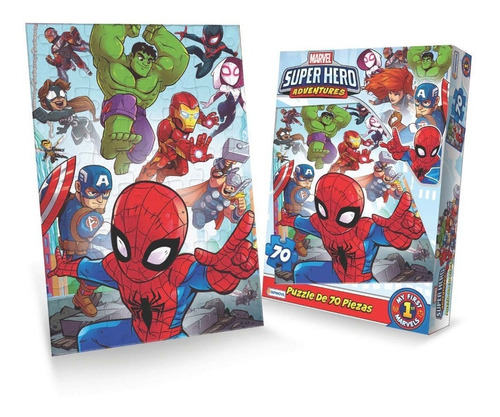 Puzzle Rompecabezas 70 Piezas Avengers Marvel Super Hero Edu