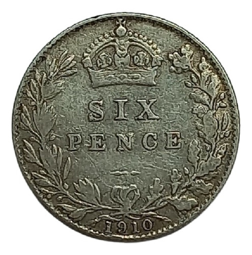 Inglaterra - 6 Pence 1910 - Km 799 (ref 250)