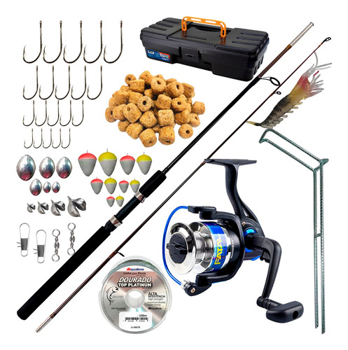 1 Kit Pesca Completo Barato Vara Molinete 10k  + Itens