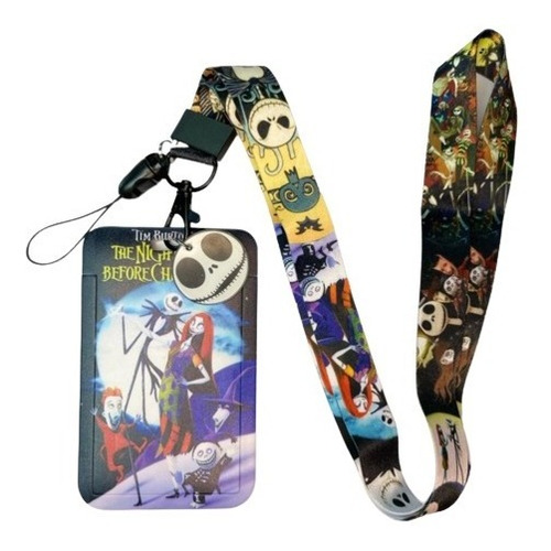 Portacredencial + Lanyard The Night Jack And Sally