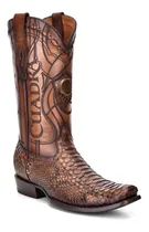 Comprar Botas Vaqueras Cuadra Caballero Piel Genuina De Pitón Café