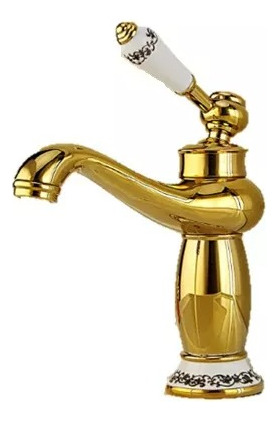 Torneira Super Luxo Ouro Pia / Lavabo Vintage Com Porcelana