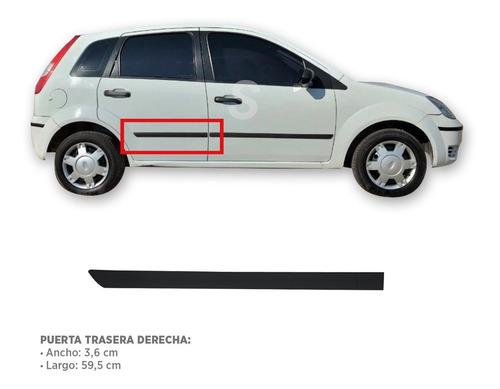 Bagueta Puerta Trasera Derecha Ford Fiesta 2004/2014 5p