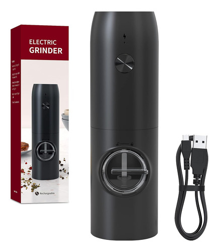 Moedor Elétrico Sal Grosso Pimenta Temperou Usb Recarregável