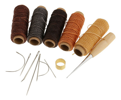 14 Piezas / Set Hilo Encerado De Cuero Hilo De Coser Agujas