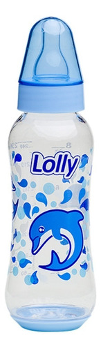 Mamadeira Lolly Oceano 250ml Silicone Bico Redondo Cor Azul