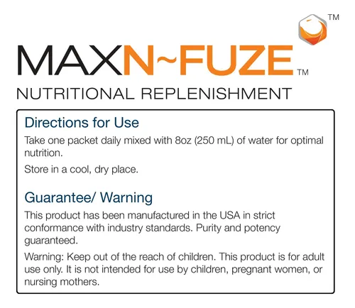Max N-fuze, Reposicion Nutricional, 30 Paquetes (0.24 Onzas)