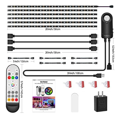 Rgb Luces Debajo Del Gabinete Con Sensor De Movimiento, 6 Ti