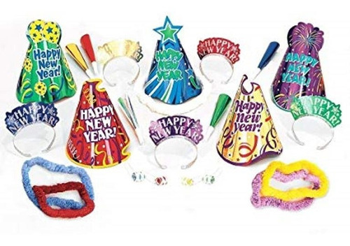 Kit Fiesta Año Nuevo Lets Party Colores Animación Gorro P 10