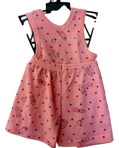 Conjunto Verano Infantil Para Niños Y Niñas Playera Y Short Rosa 1 Año