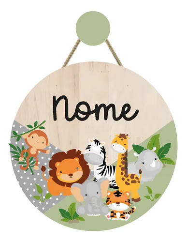 comprar Porta Maternidade Redondo Safari Baby Personalizado