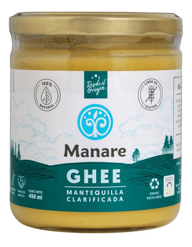 Ghee Mantequilla Clarificada 450 Ml - Manare