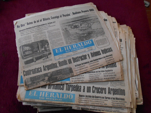 Lote 33 Periodicos Antiguo Heraldo Guerra Malvinas Argentina