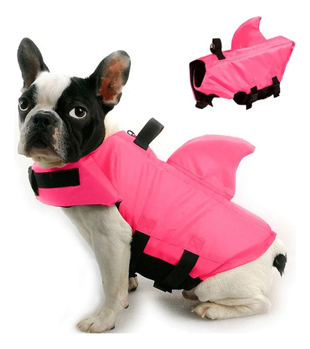 Colete Salva Vidas Flutuante Tubarão Shark Pet Dog Cachorro Cor Rosa Cor - Tamanho M