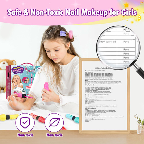 Kit De Uñas Para Niñas De 7 A 12 Años, Juego De Esmalte De U