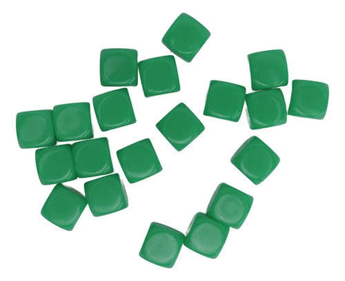 20 Dados Verdes Con Esquinas Redondas De Plástico, 16 Mm