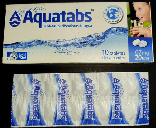 Imagen 7 de 10 de Tableta Pastilla Purificadora De Agua Aquatabs 1 X 20 Litros