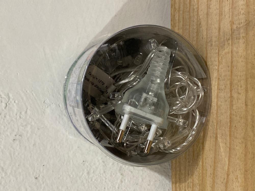 Cordão Luminoso Pisca 96 Leds 127v Estático Fio Cristal