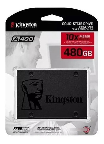 Imagen 2 de 4 de Disco Solido Ssd Kingston 480gb Pc O Portatil A400 500 Mb/s