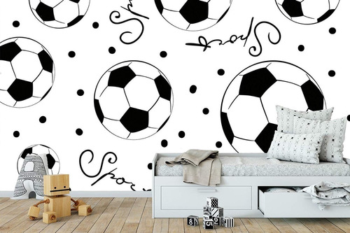 Papel Tapiz Vinil Mural Balones Futbol Soccer  Wallpaper 