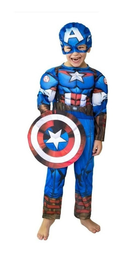 Disfraz Capitán América Con Músculos Original New Toys 