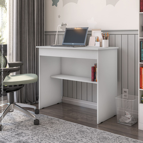 Mesinha Computador Multiuso Quarto Sala Escritorio 1 Gaveta Cor Branco