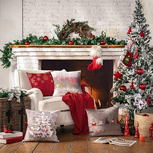 Juego De 4 Fundas De Almohada Decorativas Navidad