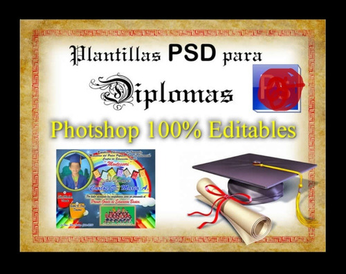 Plantillas Para Diplomas Photshop Editable Psd X 10mil $cop