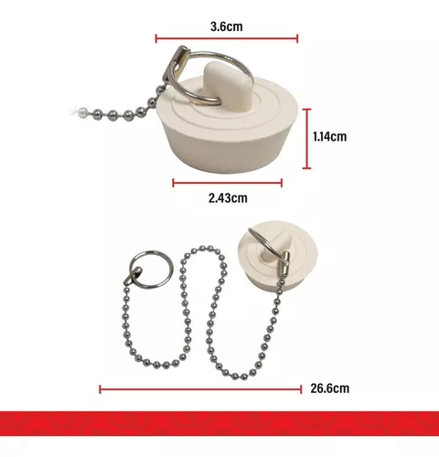 Tapón de hule para lavabo con cadena, diámetro de 1.44″. Marca Coflex. –  Grupo Boxito