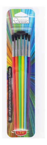 Pinceles Sintéticos De Colores Lthrodart - Juego De 6 Piezas