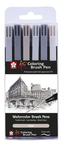Marcadores X 6 Colores  Watercolor Sakura Koi Brush Urban