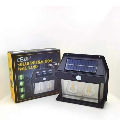 Pack X 2 Lampara Solar Led Ampolleta Doble Pared Aplique