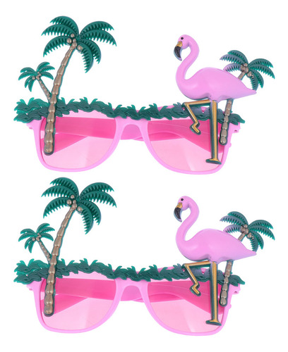 Gafas De Flamenco Rosa, 2 Piezas, Accesorios Hawaianos Para