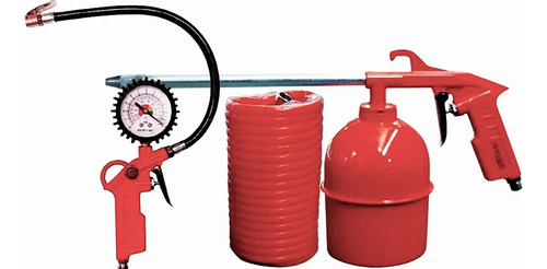 Compresor De Aire Portatil 25lts 2hp 115psi + Kit Aire 3 Pzs
