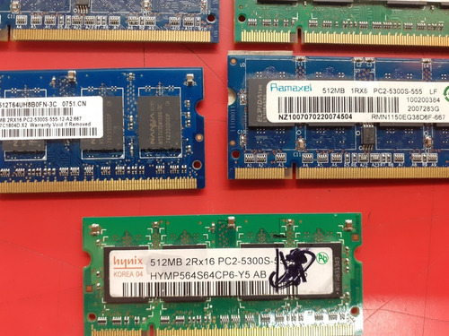 Memoria Ram Sodimm Ddr2 Kingston Y Mas 512mb Pc2 5300 (Usado)