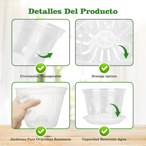 Paquete De 5 Macetas Transparentes Para Orquídeas, Macetas