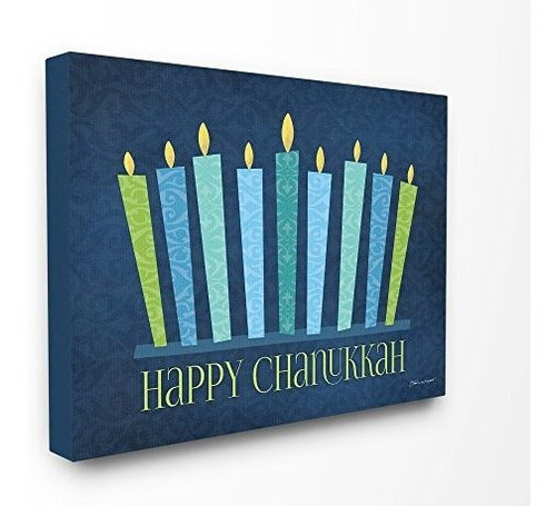 Stupell Industries Happy Chanukkah With Menorah Canvas Wall 