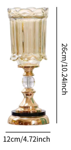 Jarrón De Cristal Con Flores, Elegante Soporte Para Corto